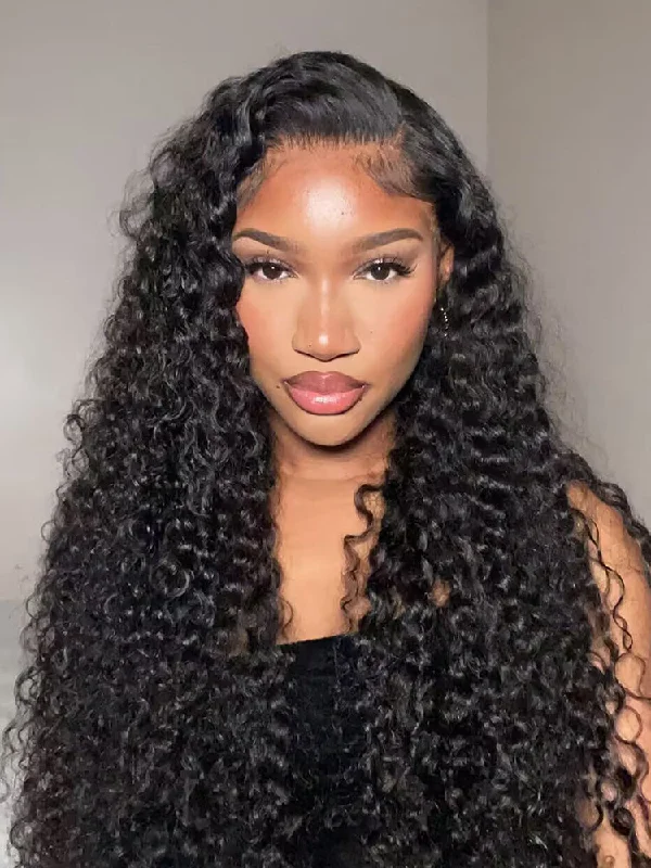 CurlyMe Hot Curly Deep Wave 13x4 HD Lace/Transparent Lace Frontal Wigs