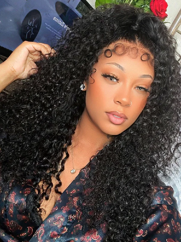 CurlyMe 3C Edges Wear Go Glueless Water Wave Wig With Sweet Curly Babyhair