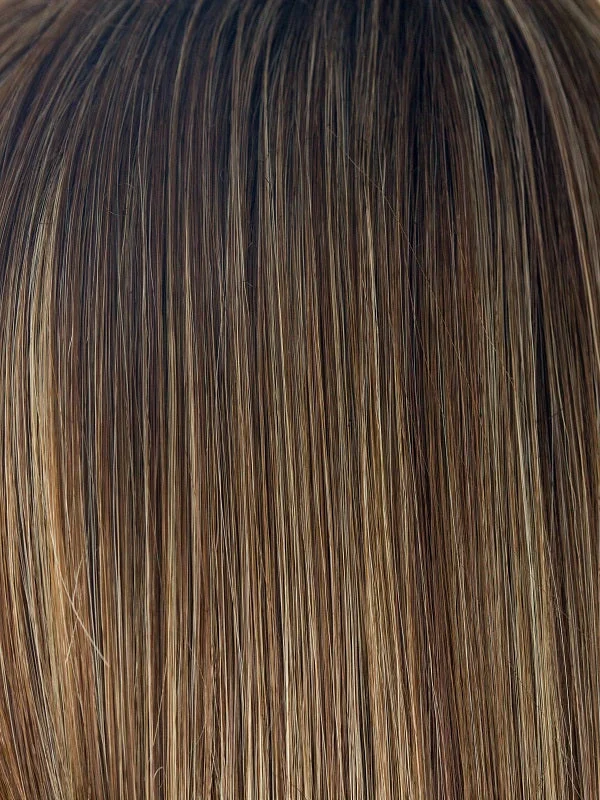 Iced Mocha-R | Rooted Dark with Medium Brown blended with Light Blonde highlights