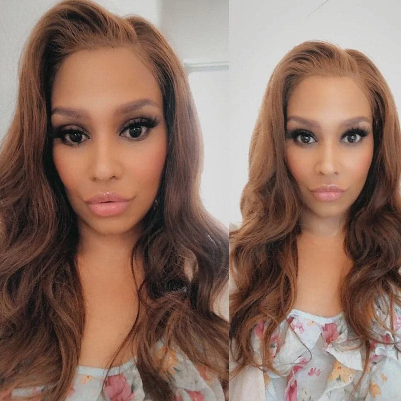 Sarah Ash Brown Color #8 Straight 13x6 Lace Front Wigs