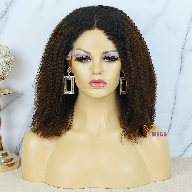 Alyssa Ombre Color 1B/30 Afro Kinky Curly 13x6 Lace Front Wig