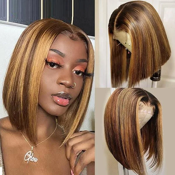 BOGO Sunber  Highlight Short Bob Lace Part Human Hair Wigs