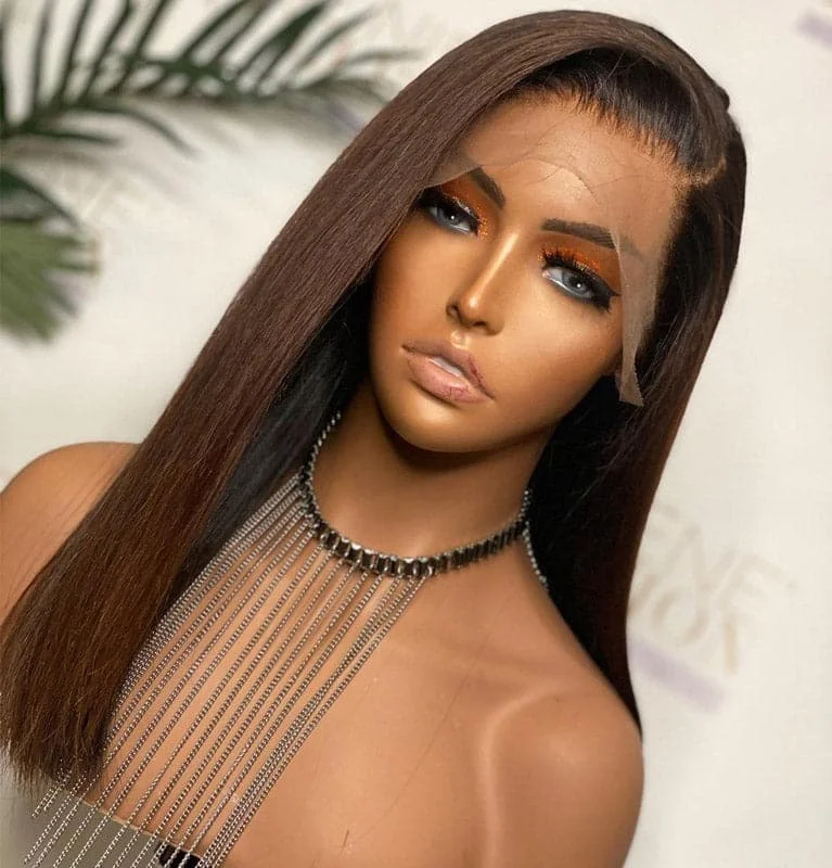 Makeba Chocolate Brown Straight 13x6 Lace Front Wig