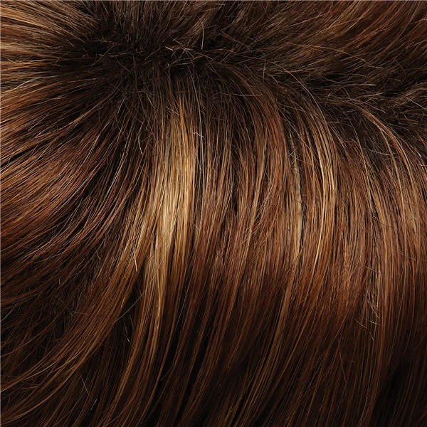 30A27S4 | Shaded Peach | Med Natural Red & Med Red-Gold Blonde Blend, Shaded w/ Dk Brown