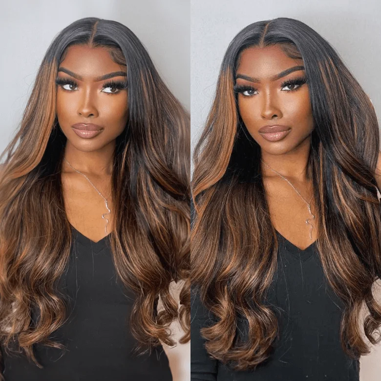 Extra 70% OFF | Sunber Trendiest  Highlight Balayage Blonde Human Hair Lace Front Wigs