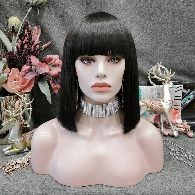 Premium Wig - Ebony Timeless Bob in Shoulder Length Lace Front Wig