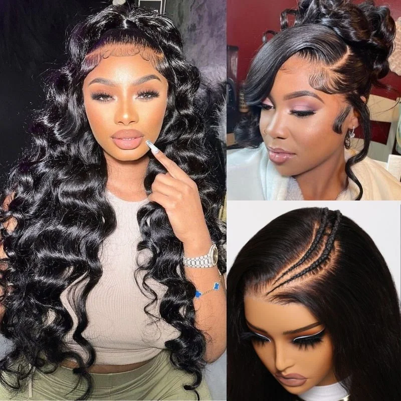 Klaiyi 13x4 Body Wave Pre-Everything™ Lace Frontal Wig Byebye Glue Lace Front Wigs with Invisible Knots