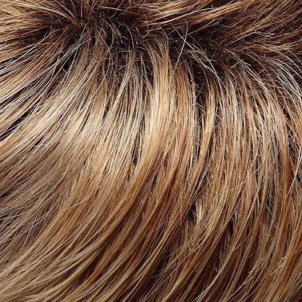 27T613S8 | Shaded Sun | Med Natural Red-Gold Blonde & Pale Natural Gold Blonde Blend and Tipped, Shaded w/ Med Brown